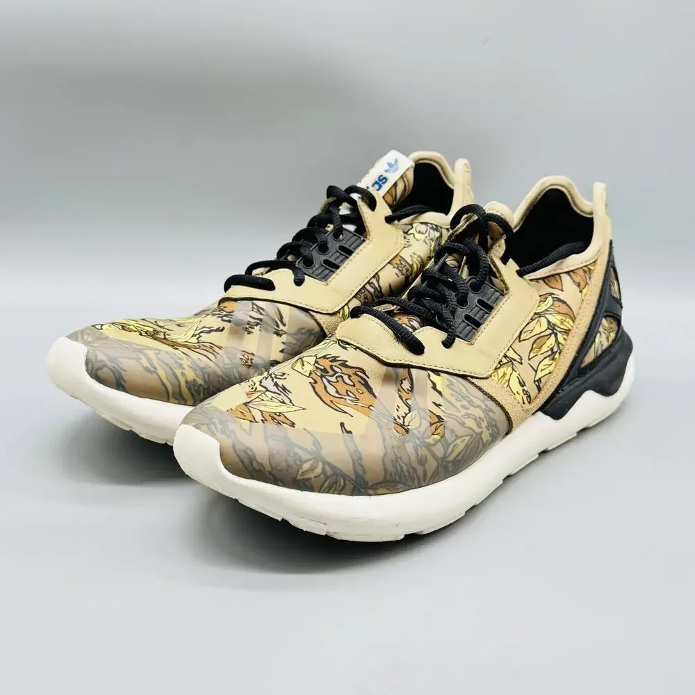 Adidas Originals Shoes Mens 10 Beige Tubular Leaf Camo Low Top Runner Sneakers